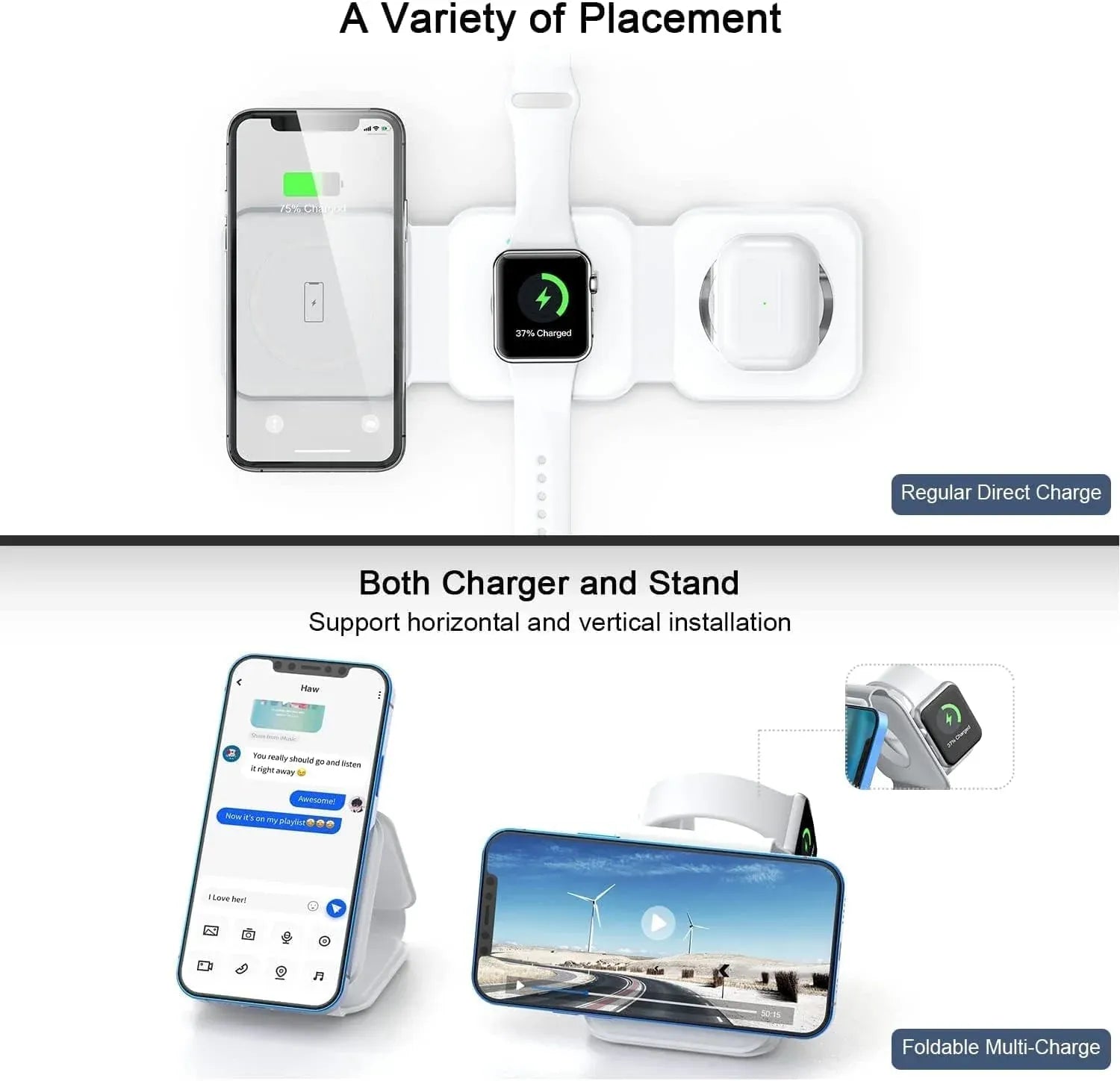 3 in 1 15W Fast Magnetic Wireless Charging Pad