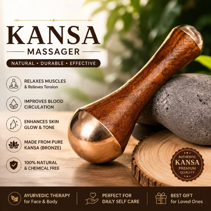 Kansa Wand Massager Detox Bronze Face Body And Foot Massage Tool